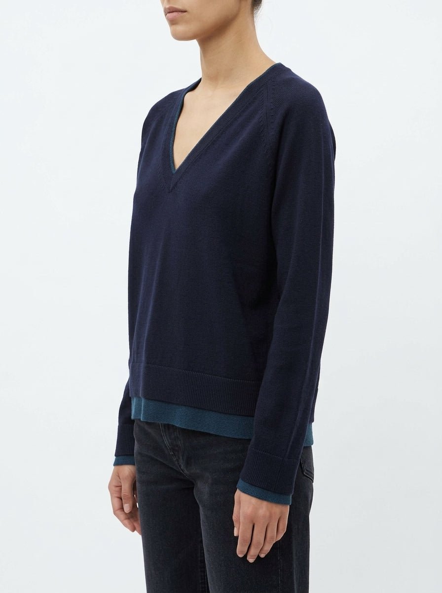 Jersey Scaglione Boat Beck Contrast Rib Marino