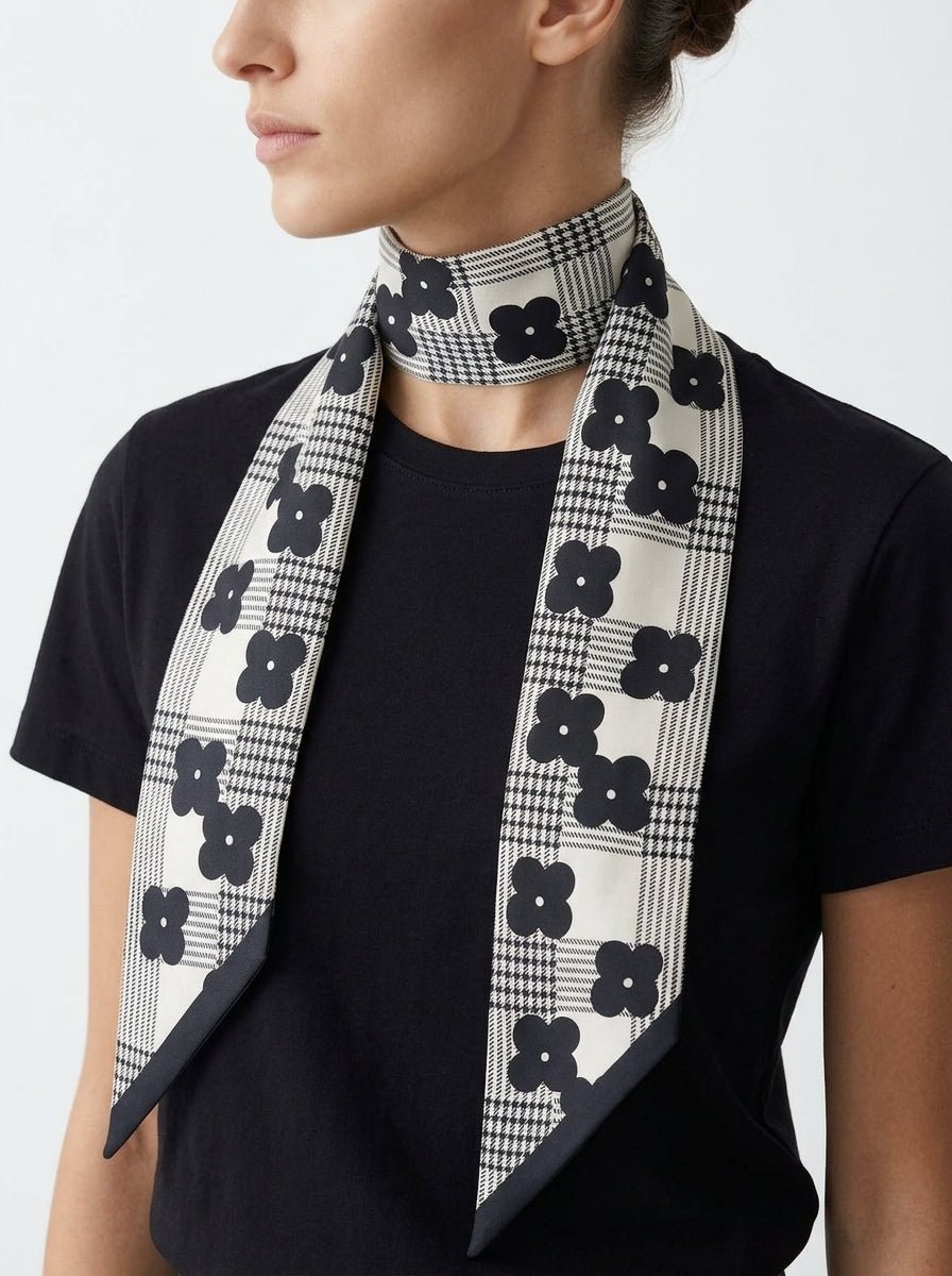 Twilly Il Baco Da Seta Flores y Lineas Blanco
