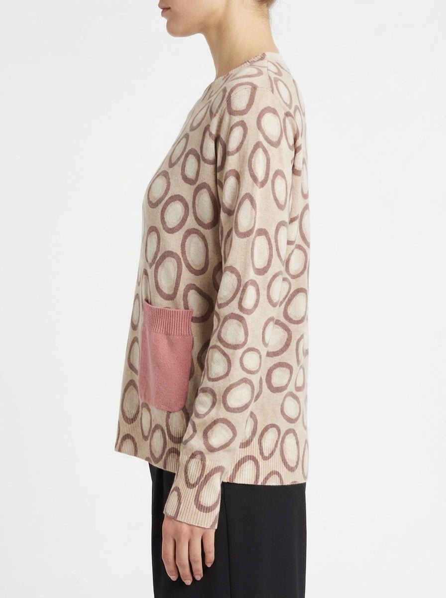 Jersey In Bed With You Bolsillos Circulos Beige