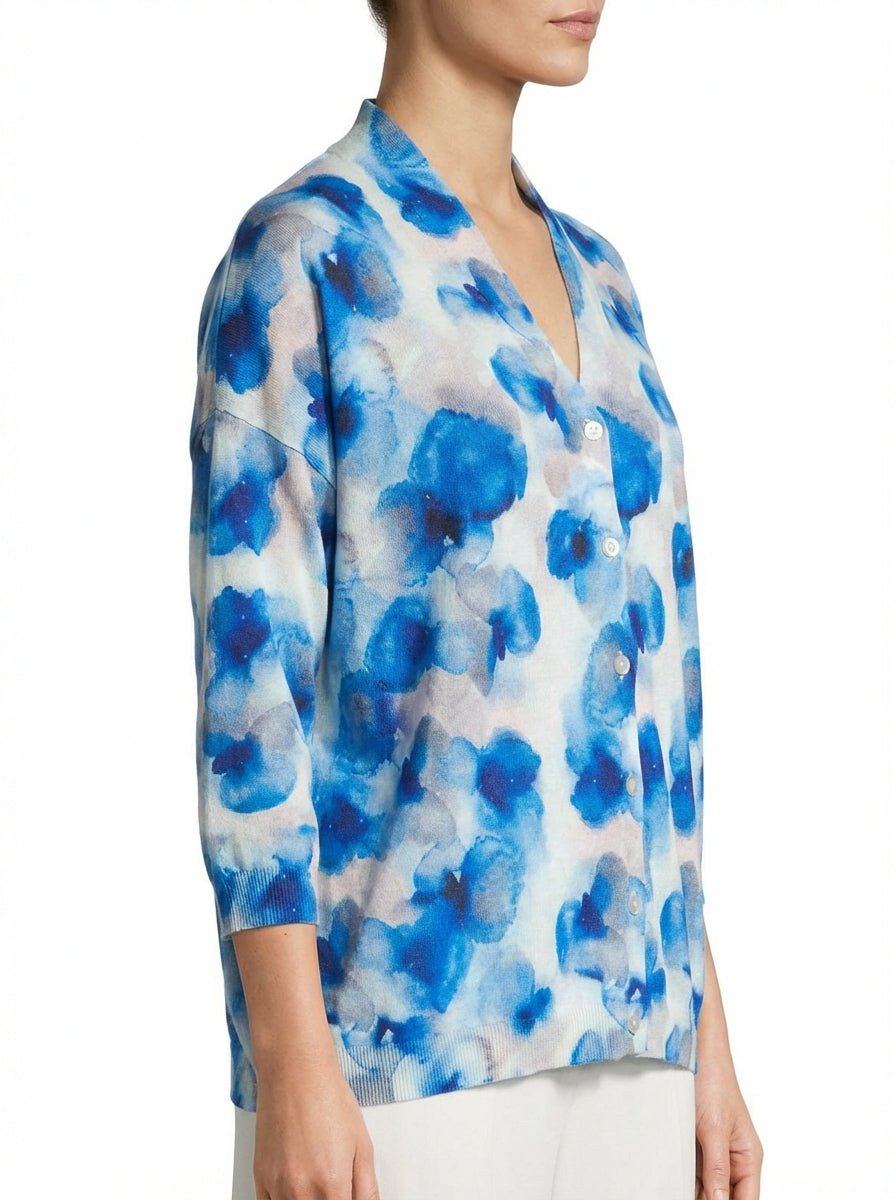 Cardigan a letto con te fiori blu