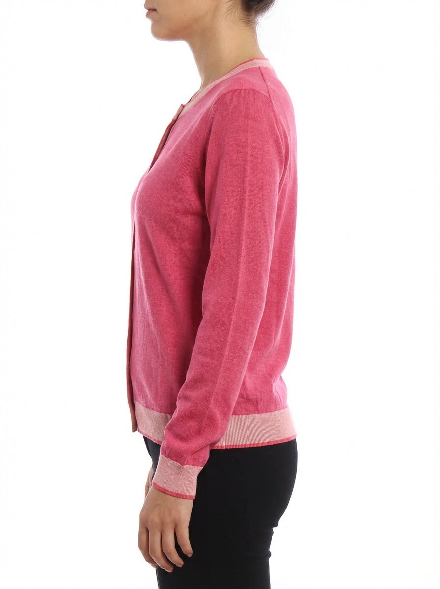 Cardigan In Bed With You Ribete Bicolor Rosa