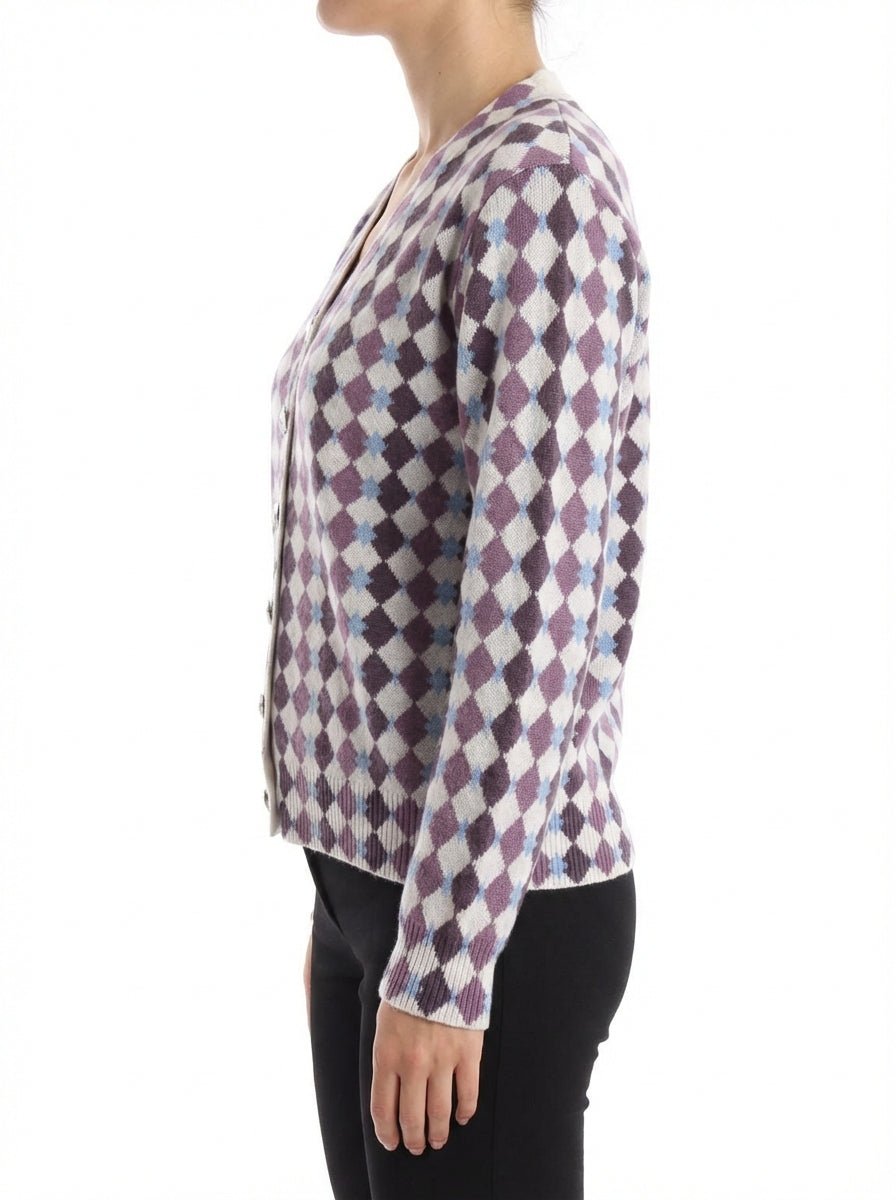 Cardigan A Letto Con Te Rombi Lilla