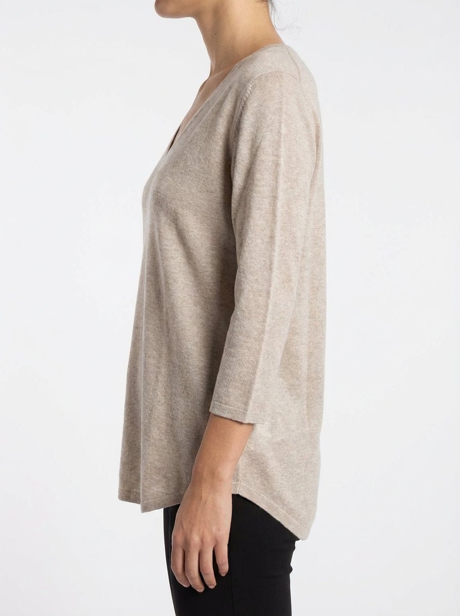 Pull Beige Col V Universel