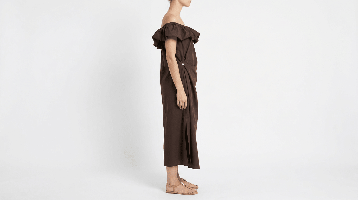 Robe à Volants SU Marron