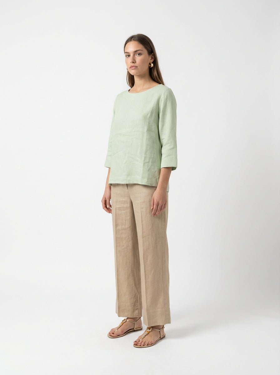 Whyci Milano Body en lin à manches françaises