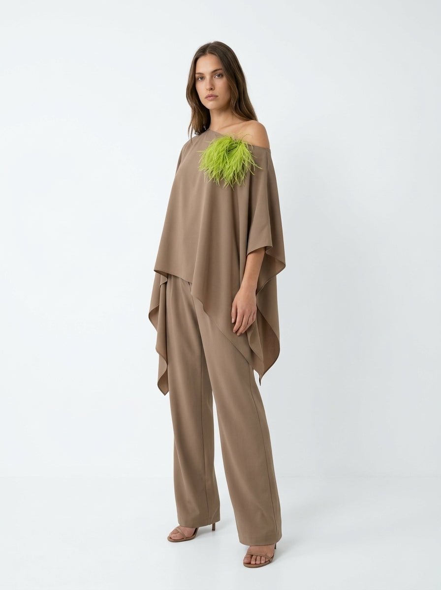 Camisa Poncho Sissi Otto Style Beige