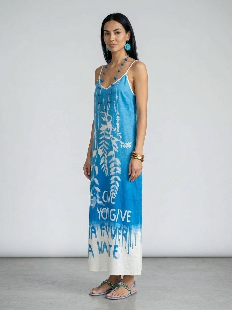 Collana Il Baco Da Seta Palline di seta blu bozzolo