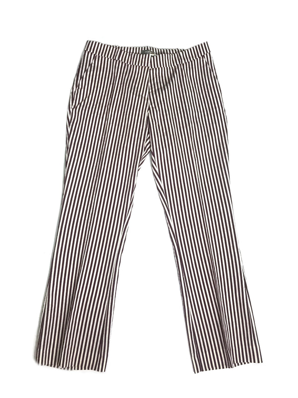 Maroon striped pants by 19.61 Milano