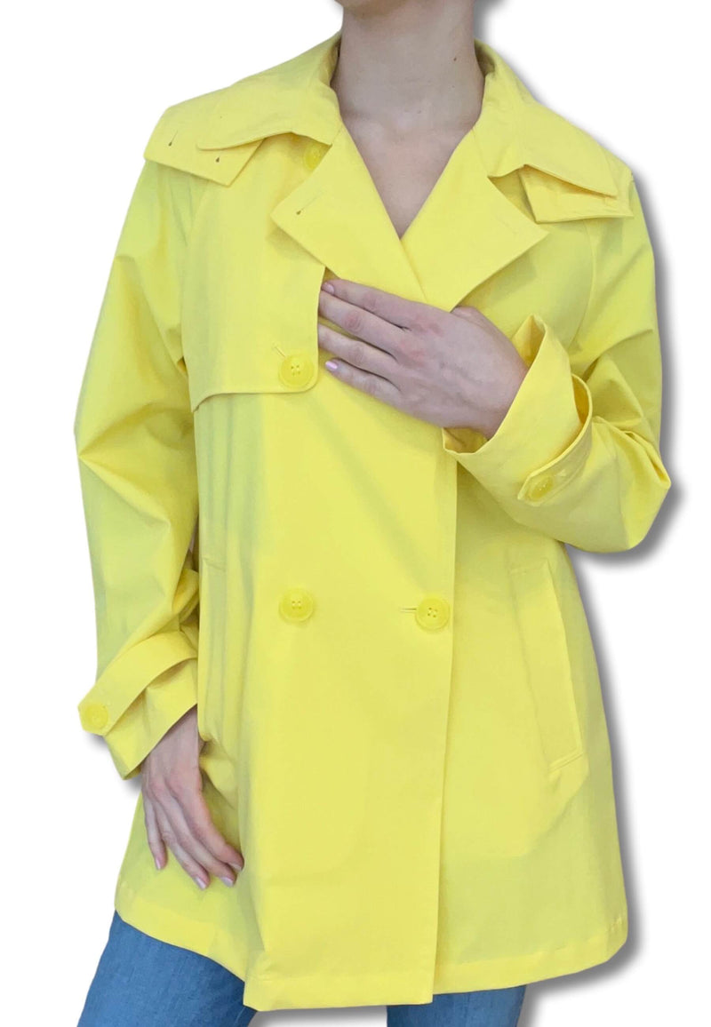 Vlab Double-breasted Trench Coat with Hood