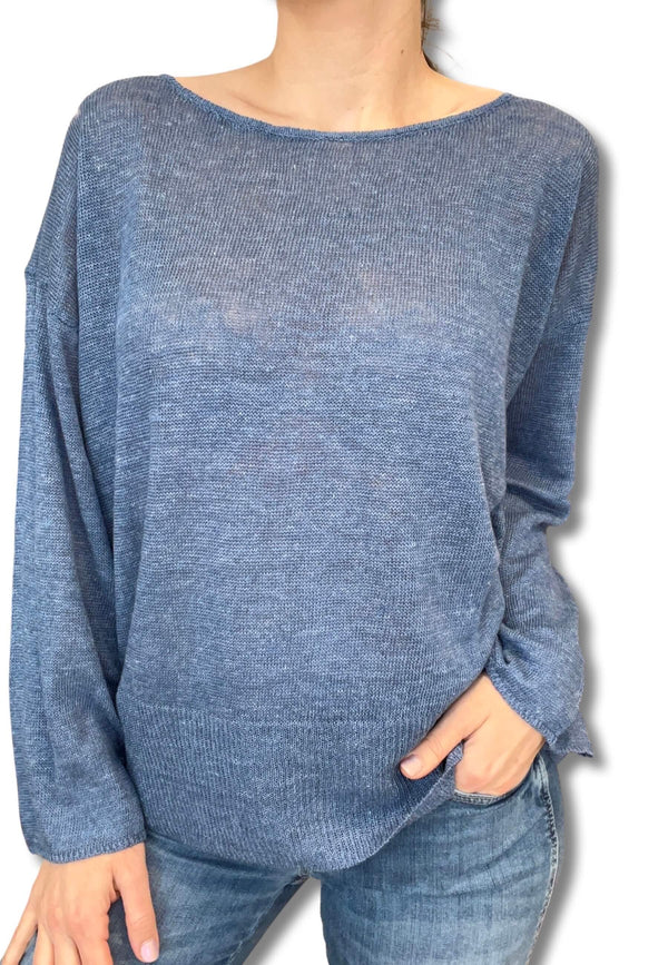Ct Plage Round Neck Linen Sweater