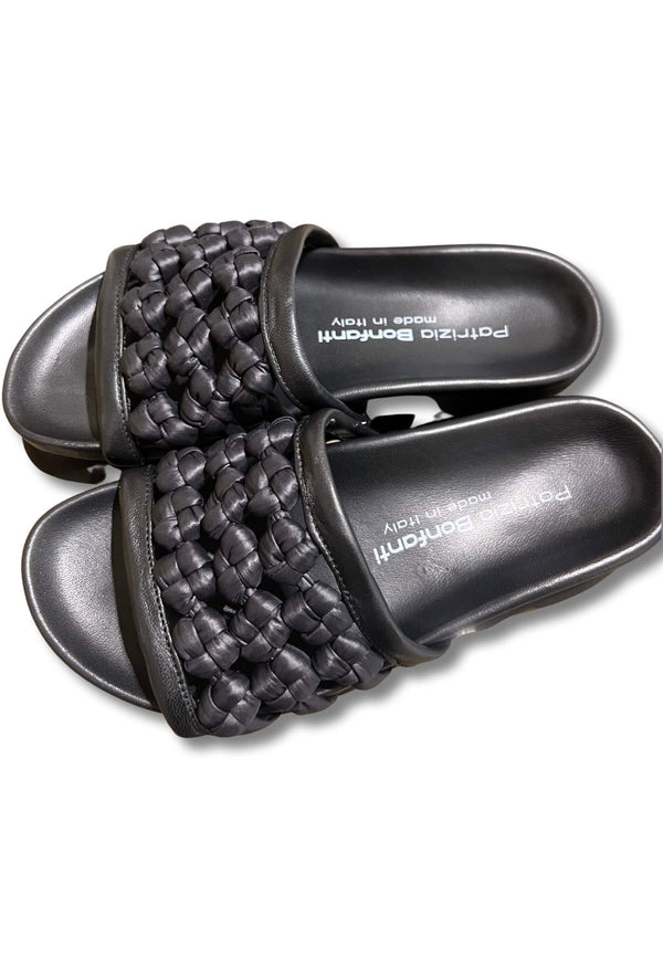 Sandale plate noire Bonfanti