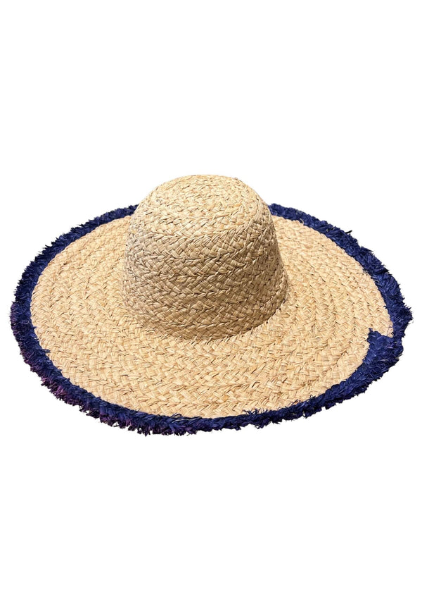 Il Baco Da Seta Raffia Blue Hat